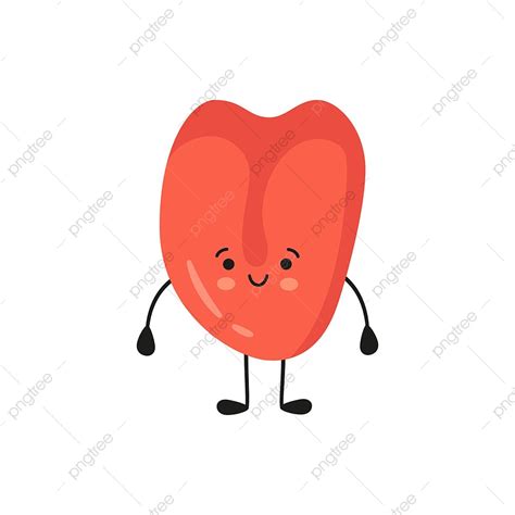 Human Tongue Kawaii Character Character White Medical Png And Vector