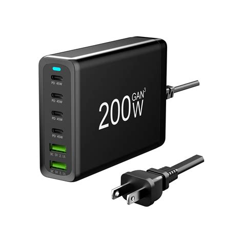 W Fast Pd Gan Usb C Hub Multiport Travel Adapter In High Power