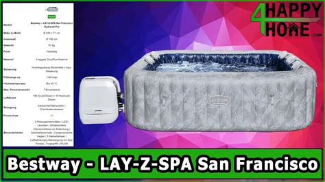 Bestway LAY Z SPA San Francisco HydroJet Pro WLAN Whirlpool Ø 230 x