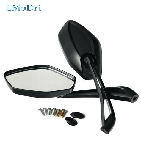 Lmodri 2pcs Pair Motorcycle Rear View Mirror Motorbike Rearview Mirrors