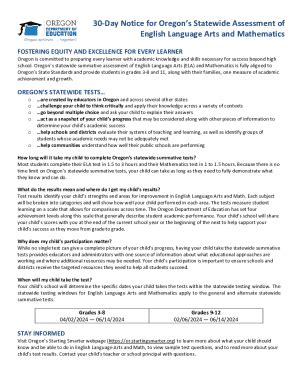 Fillable Online Day Notice For Statewide Tests And Opt Out Form