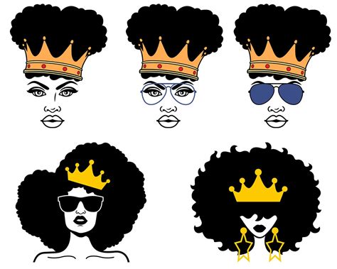 Afro Woman Svg Afro Girl Svg Afro Queen Svg Black Queen Etsy Uk