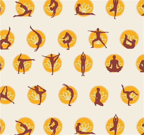 Papel Pared Lunares Icono De Yoga TenVinilo