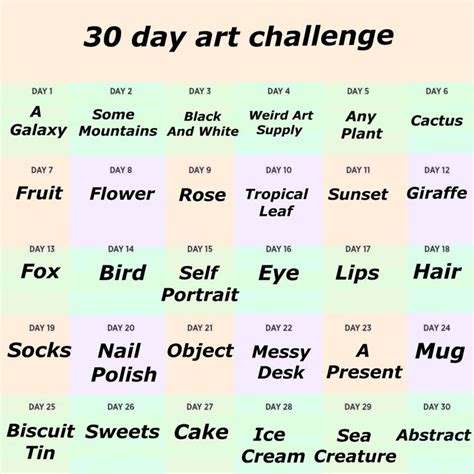 30 Day Art Challenge 30 Day Art Challenge Art Journal Challenge Art Challenge