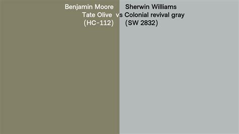 Benjamin Moore Tate Olive Hc 112 Vs Sherwin Williams Colonial Revival