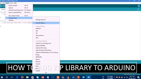 How To Add Zip File Library To Arduino Youtube