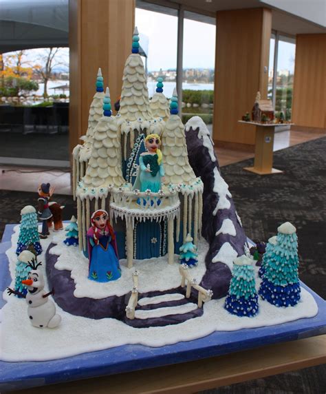 Frozen Themed Gingerbread Castle Complete With Anna Elsa And Olaf