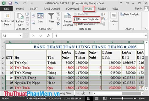 Xóa Dữ Liệu Trùng Nhau Và Lọc Dữ Liệu Trùng Nhau Trong Excel