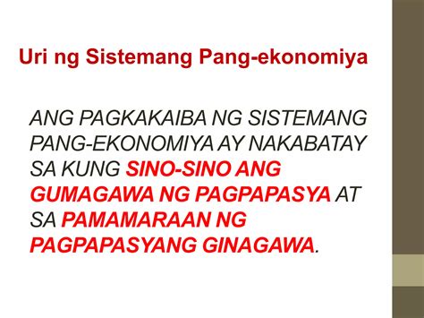 Aralin 4 Alokasyon At Sistemang Pang Ekonomiya PPT