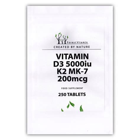 Forest Vitamin Vitamin D3 5000iu K2 Mk 7 200mcg 250tabs Sklep Empik