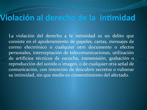 Calam O Violacion Al Derecho A La Intimidad