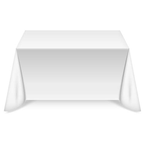 Mesa Rectangular Con Mantel Blanco Vector Premium