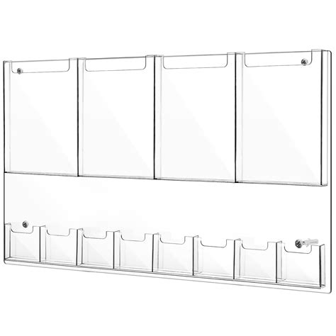 Weysat Acrylic Brochure Holder Wall Mount Rack Acrylic Magazine Holder