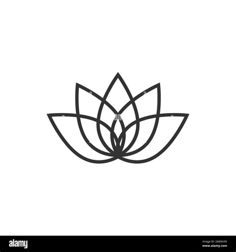 Lotus Icon In Flat Style Flower Leaf Vector Illustration On White