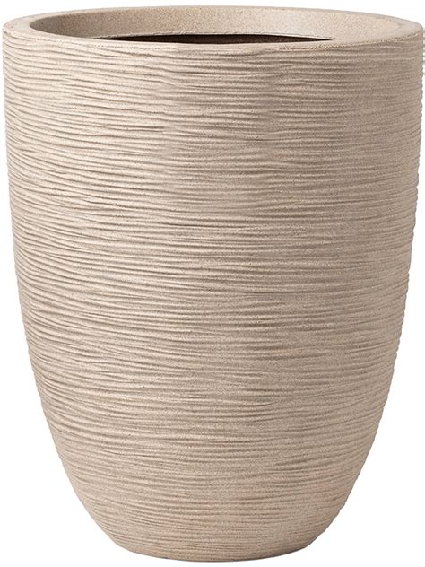 Capi Waste Rib Nl Vase Elegant Low Terrazzo Beige Kvety Victor