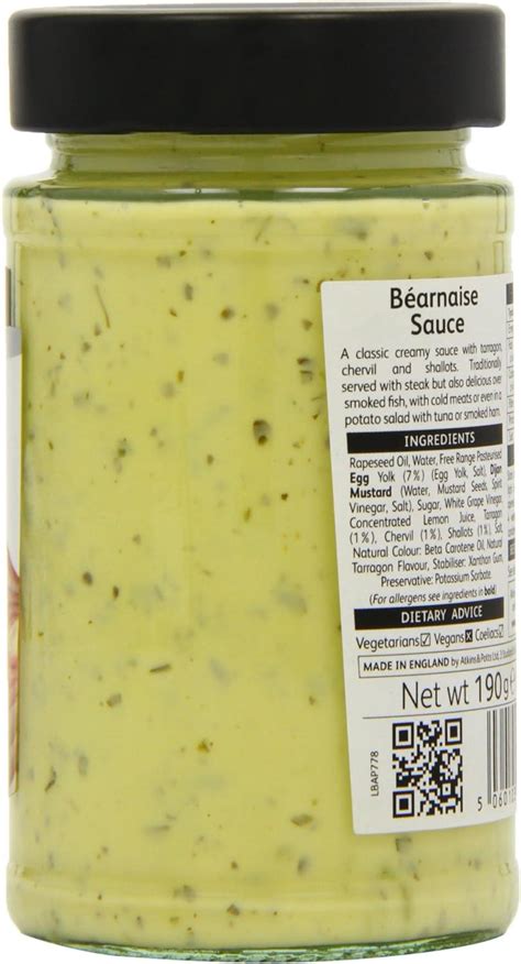 Atkins And Potts Bernaise Sauce 190g Rich And Flavorful Bearnaise Sauce