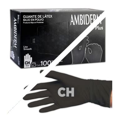 AMBIDERM Plus GUANTE LTX EXPLORACIÓN NEGRO No Estéril CH 100 Pzs