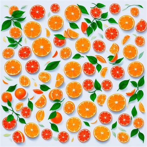 Premium Vector Oranges Seamless Pattern Vector Illustration