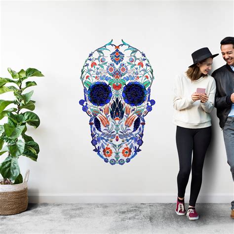 Skull Wall Decal Boho Skull Wall Sticker Sugar Skull Art Home Decor