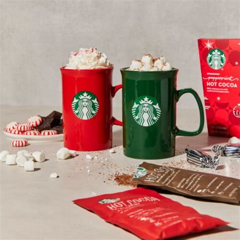 Starbucks Cocoa For 2 Includes 2 Starbucks Mugs And 2 Cocoa Packets 1 Each Food 4 Less