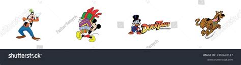 Cartoon Characters Collection Goofy Mickey Mouse Stock Vector (Royalty ...