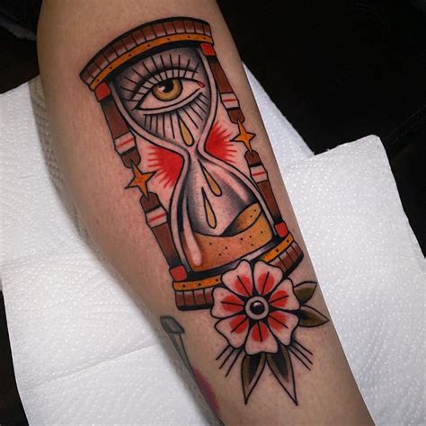 Neo Traditional Hourglass Tattoo