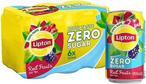 Buy Lipton Ice Tea Zero Sugar Red Fruits Can 320 Ml X 6 Pcs Online In