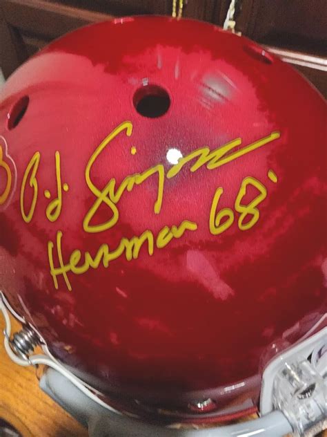 O J Simpson Autographed Usc Trojans F S Helmet W Heisman Jsa