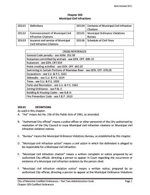 Fillable Online Chapter Municipal Civil Infractions