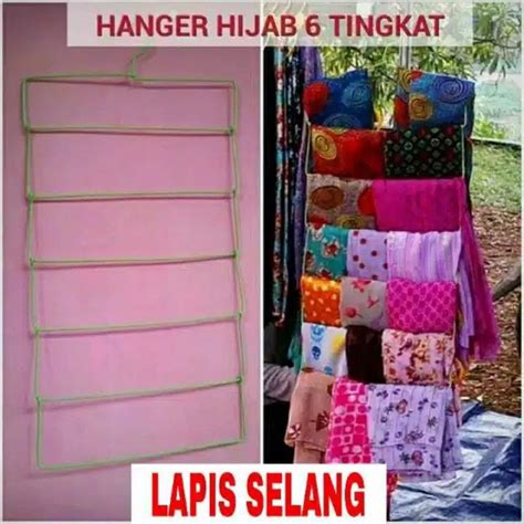 Jual Gantungan Jilbab Besi 6 Susun Lapis Selang Anti Karat Hanger