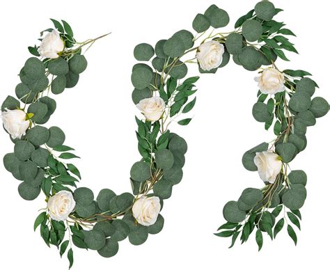 Amazon Dearhouse Ft Artificial Eucalyptus Garland Faux Silk