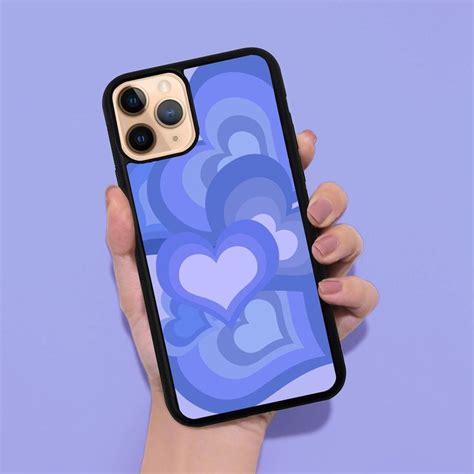 Aesthetic Blue Hearts Phone Case Cover For Iphone 13 Pro Max Etsy