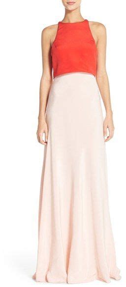 Jill Jill Stuart Colorblock Popover Crepe Gown