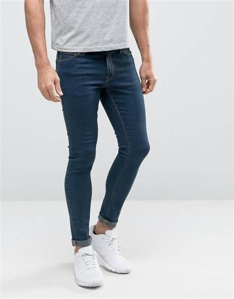 Asos Asos Extreme Super Skinny Jeans In Blue Dark Wash