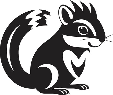 Chipmunk Vector Logo Design In Black Black Vector Chipmunk Logo Icon