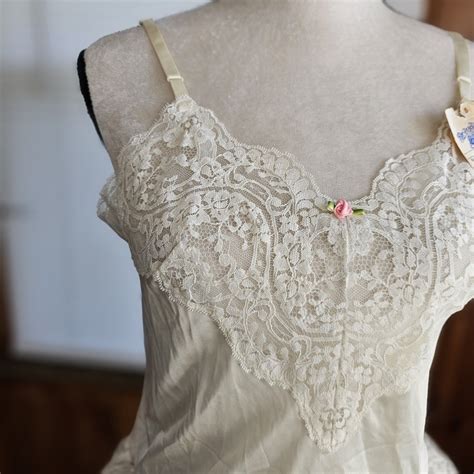 NWT Vintage Applause Teddy Lingerie One Piece Cream Lace Silky Satin 34 Small EBay