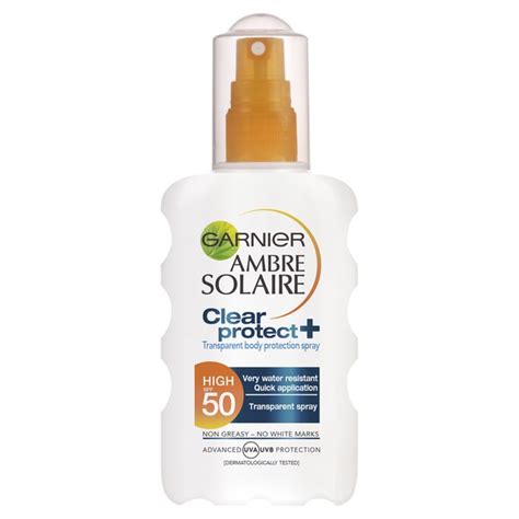 Garnier Ambre Solaire Clear Protect Sun Cream Spray Spf Ml Hq Hair