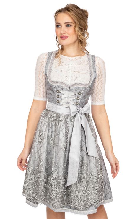 Kr Ger Dirndl Midi Dirndl Tlg Cm Joselin Grau Alpenclassics De