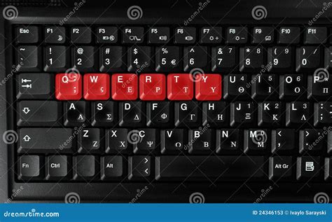 Qwerty Letters Colored In Red Stock Image Image Of Enter Input 24346153