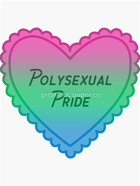 Polysexual Pride Flag Heart Sticker For Sale By Brickelle Redbubble