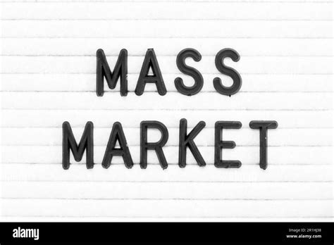 Black Color Letter In Word Mass Market On White Felt Board Background