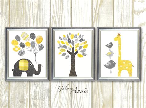 Giraffe Nursery Art Print Elephant Nursery Wall Decor Baby - Etsy