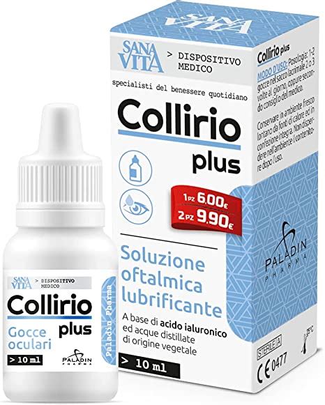 Sanavita Collirio Plus 0 4 Di Acido Ialuronico Flaconcino Pluridose