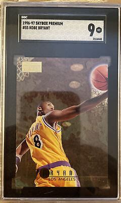 1996 97 Skybox Premium Kobe Bryant Rookie RC 55 SGC 9 MT Lakers HOF