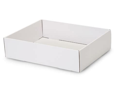 White Gourmet Decorative Corrugated Tray, 12x9x3", 6 Pack | Nashville Wraps