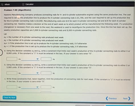 Solved EBook Calculator Problem 7 09 Algorithmic Hawkins Chegg