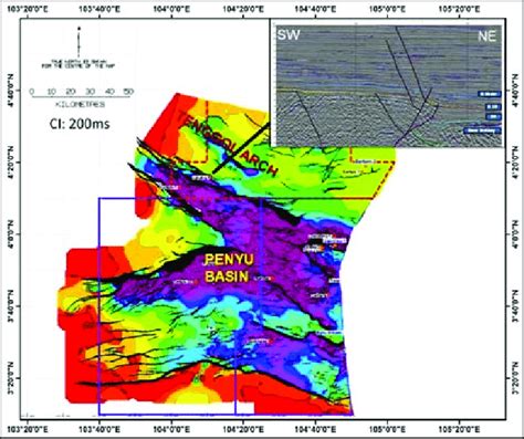 Base Tertiary Top Basement Map Over The Penyu Basin And Tenggol Arch