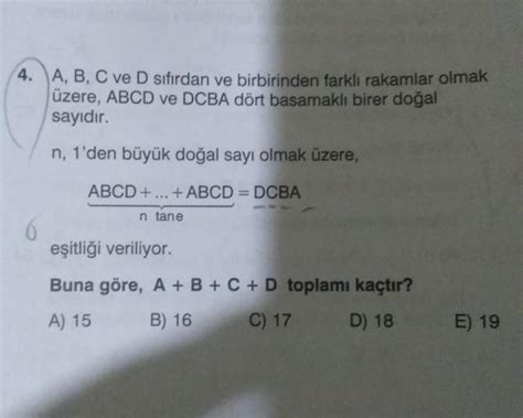 4 A B C Ve D Sıfırdan Ve Birbirinden Farkl Lise Matematik