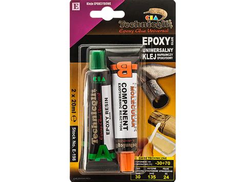 Klej bezbarwny epoksydowy dwuskładnikowy 2x 20ml E 198 Wasserman eu