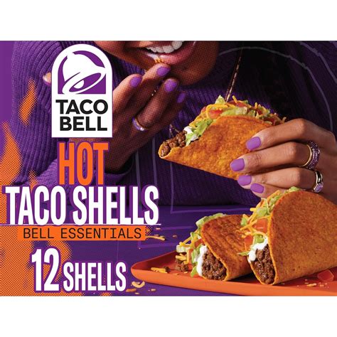 Taco Bell Hot Seasoned Flavor Crunchy Taco Shells, 12 ct, 4.8 oz Box in